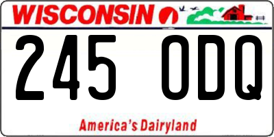 WI license plate 245ODQ