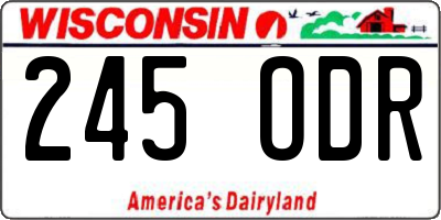 WI license plate 245ODR