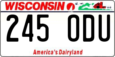 WI license plate 245ODU