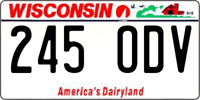 WI license plate 245ODV