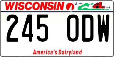 WI license plate 245ODW