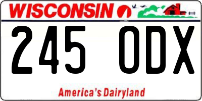 WI license plate 245ODX