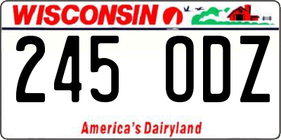 WI license plate 245ODZ