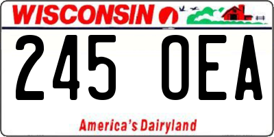 WI license plate 245OEA