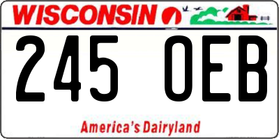 WI license plate 245OEB