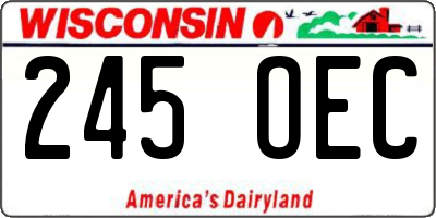 WI license plate 245OEC