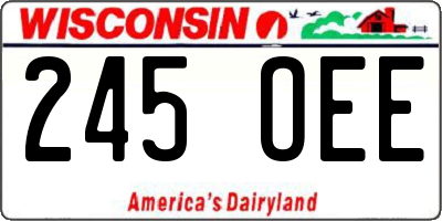 WI license plate 245OEE