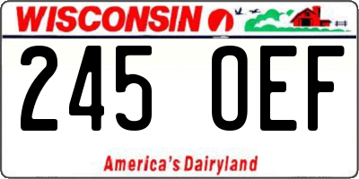 WI license plate 245OEF