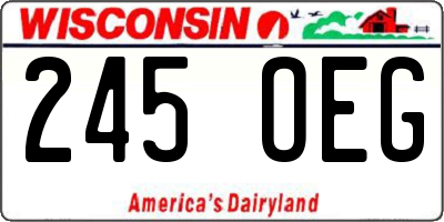 WI license plate 245OEG