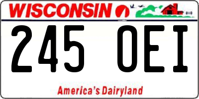 WI license plate 245OEI