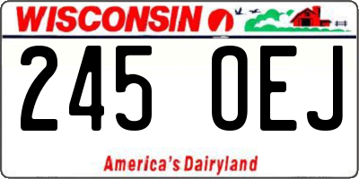 WI license plate 245OEJ