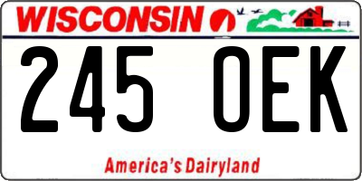 WI license plate 245OEK