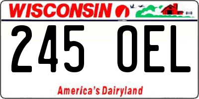 WI license plate 245OEL