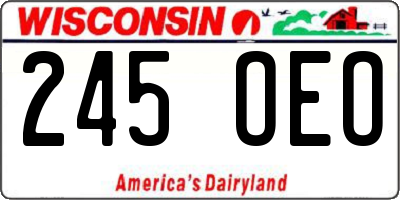 WI license plate 245OEO