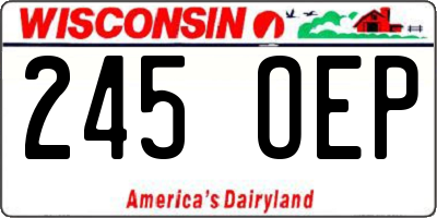 WI license plate 245OEP
