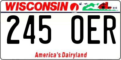 WI license plate 245OER
