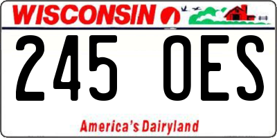 WI license plate 245OES