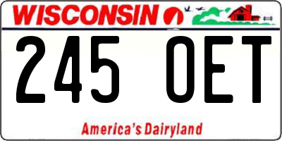 WI license plate 245OET