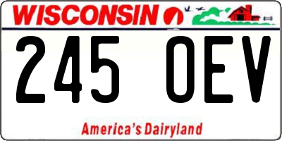 WI license plate 245OEV