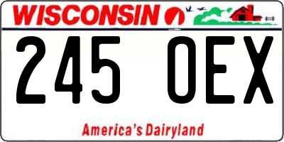 WI license plate 245OEX