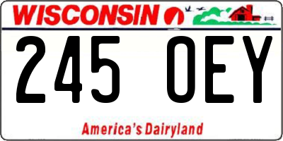 WI license plate 245OEY
