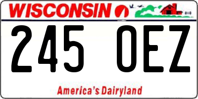 WI license plate 245OEZ