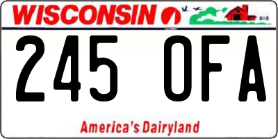 WI license plate 245OFA