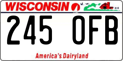 WI license plate 245OFB