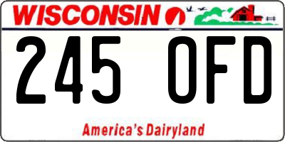 WI license plate 245OFD