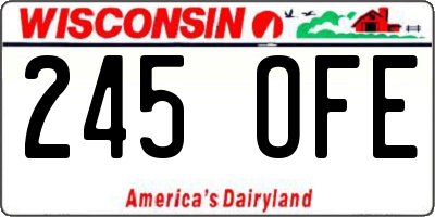 WI license plate 245OFE