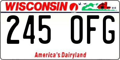 WI license plate 245OFG