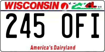 WI license plate 245OFI