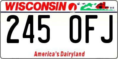 WI license plate 245OFJ
