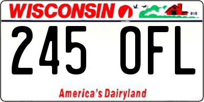 WI license plate 245OFL
