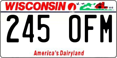 WI license plate 245OFM
