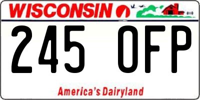 WI license plate 245OFP