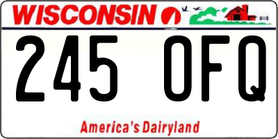 WI license plate 245OFQ