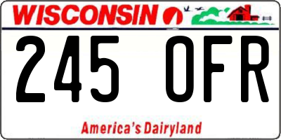 WI license plate 245OFR
