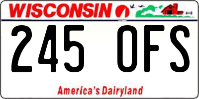 WI license plate 245OFS