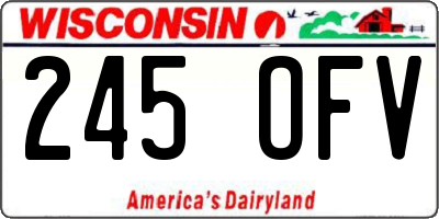 WI license plate 245OFV