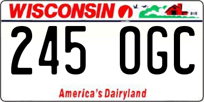 WI license plate 245OGC