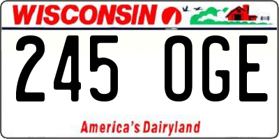 WI license plate 245OGE