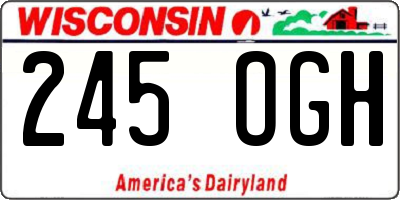 WI license plate 245OGH