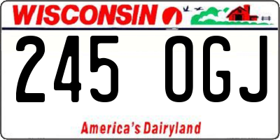 WI license plate 245OGJ