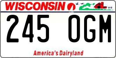WI license plate 245OGM