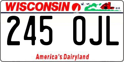 WI license plate 245OJL