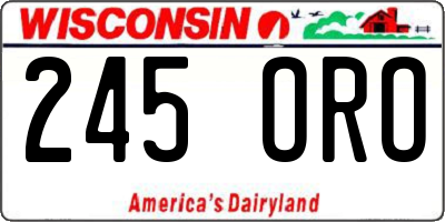 WI license plate 245ORO