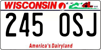 WI license plate 245OSJ
