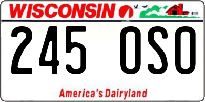WI license plate 245OSO