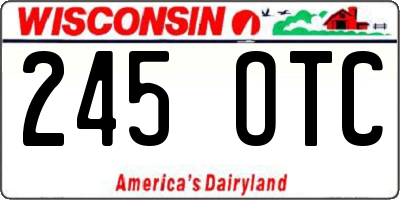 WI license plate 245OTC